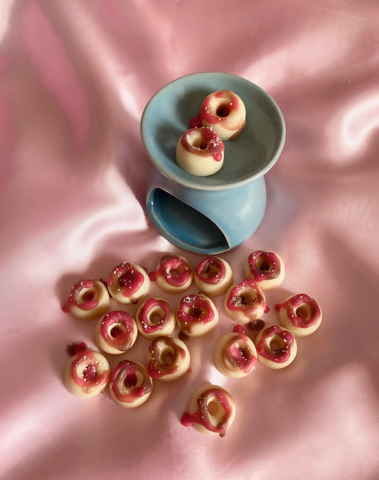 Mini wax melter πήλινο + 50gr wax melts σε σχήμα mini donuts