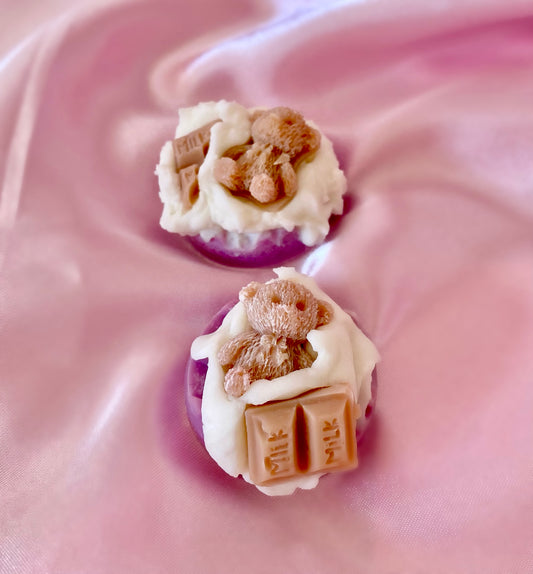 Wax melts βάφλες με σχέδιο αρκουδάκι με άρωμα french croissant,salted caramel και σοκολάτα 🍮🥐🍫