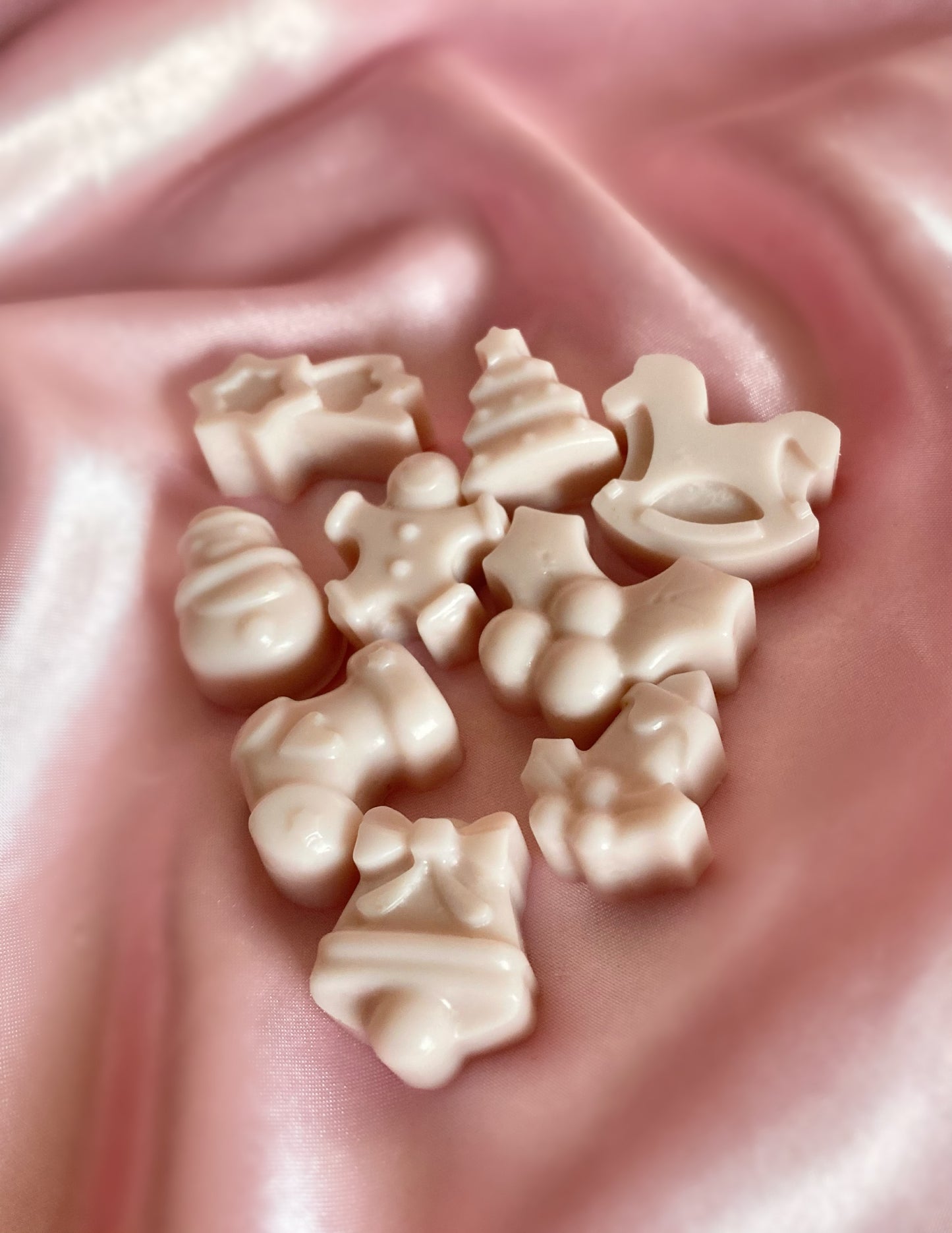 Wax melts χριστουγεννιάτικα dusky pink σχήματα