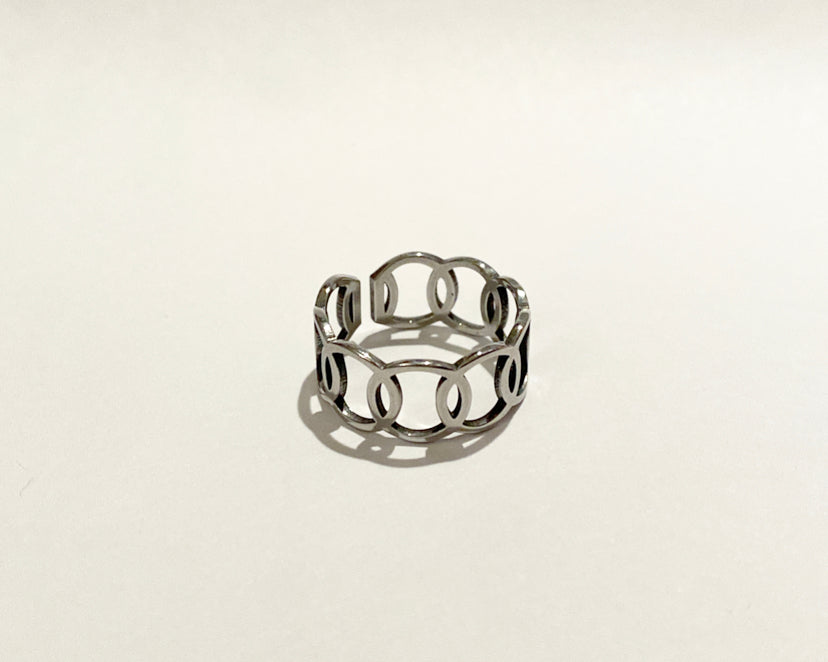 Ατσάλινο δαχτυλίδι με σχέδιο αλυσίδα